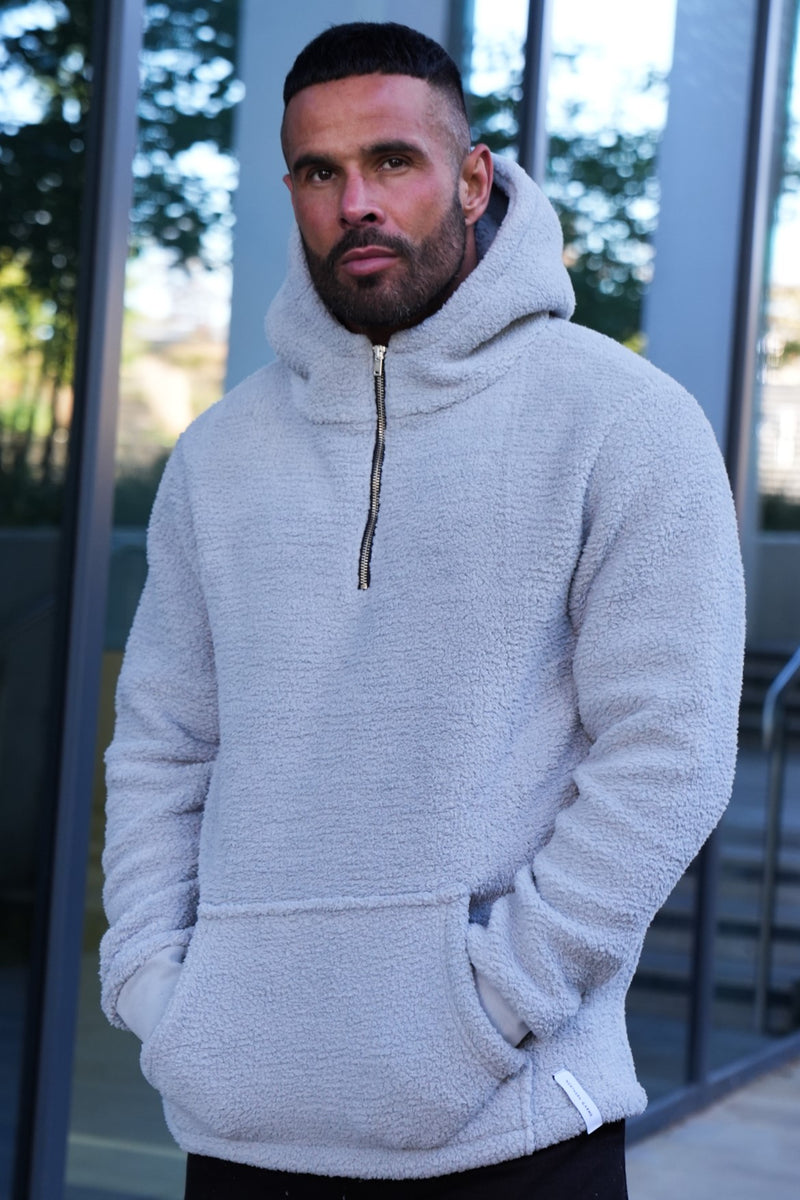 RILEY SHERPA HOODIE - FOSSIL