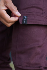 SOTO CARGO TROUSERS - BURGUNDY