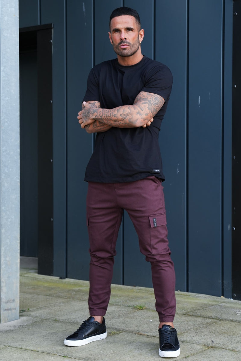 SOTO CARGO TROUSERS - BURGUNDY