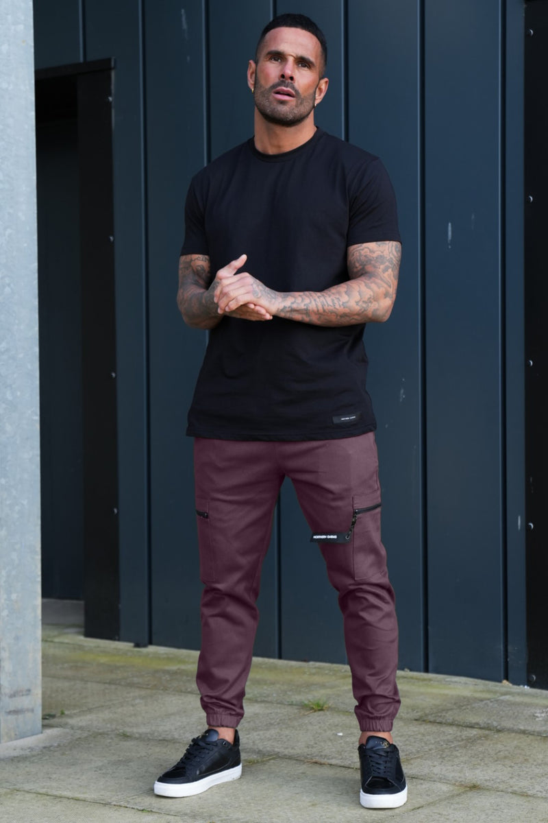 JACOB CARGO TROUSERS - BURGUNDY