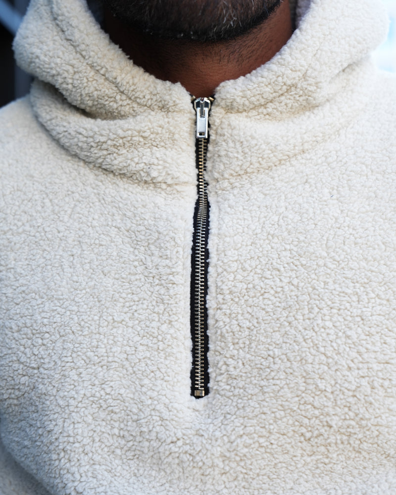 RILEY SHERPA HOODIE - STONE