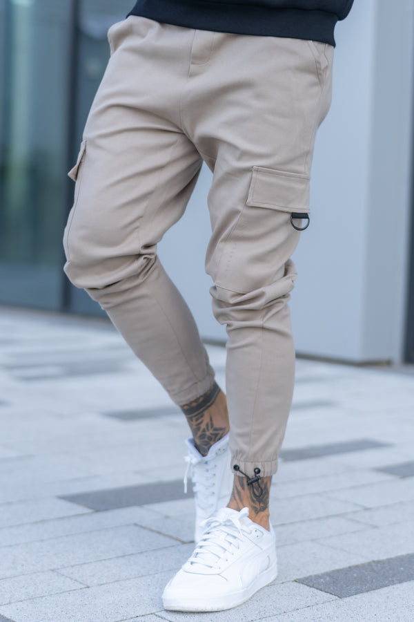 CHESTER CARGO TROUSERS - GREIGE