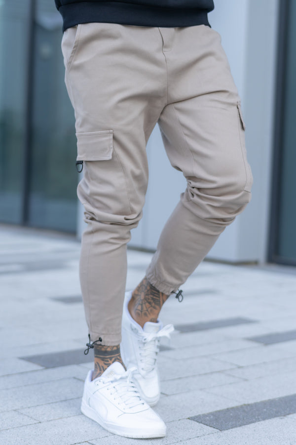 CHESTER CARGO TROUSERS - GREIGE