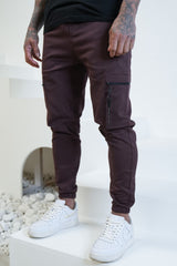 JACOB CARGO TROUSERS - BURGUNDY