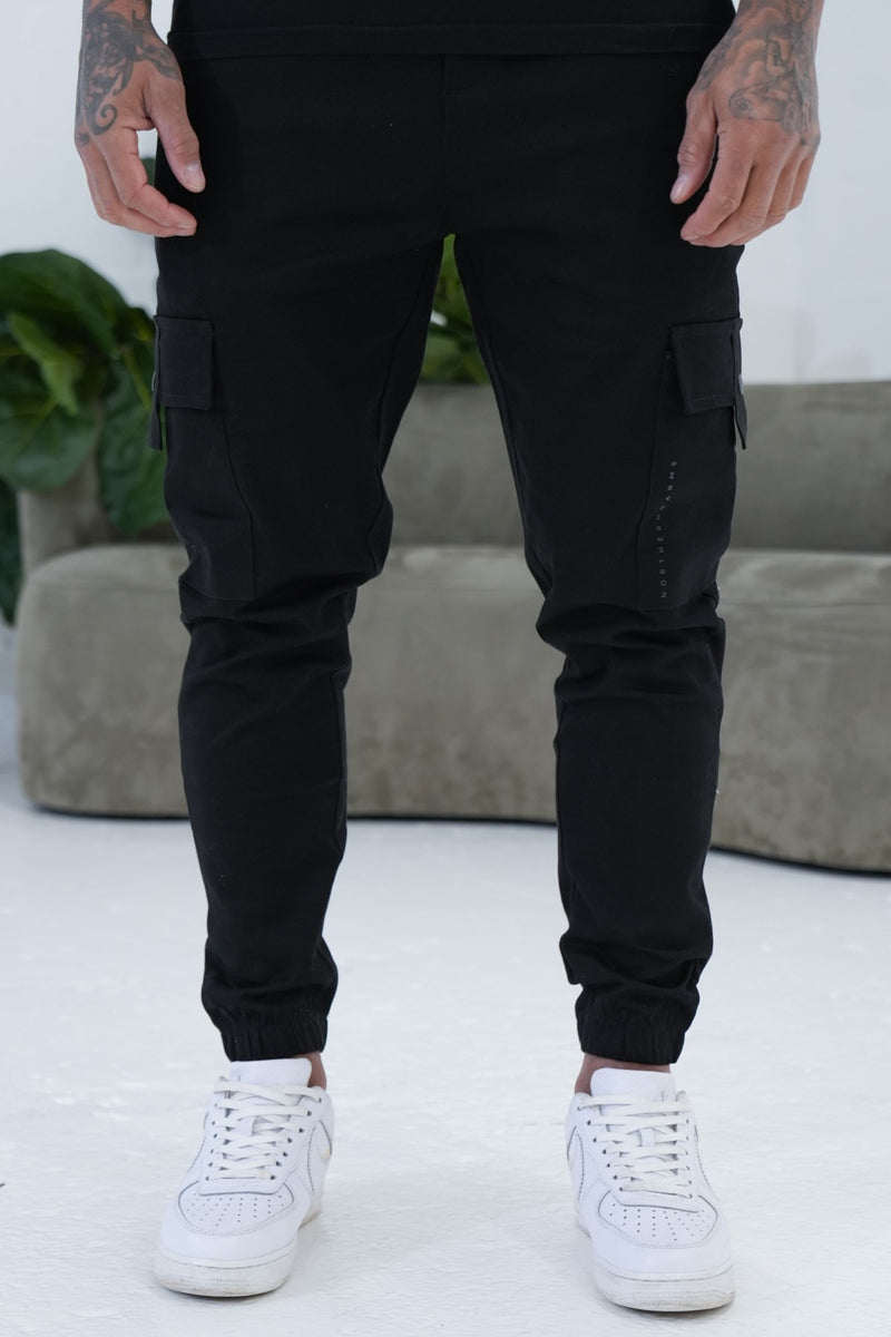 CANNON CARGO TROUSERS - BLACK