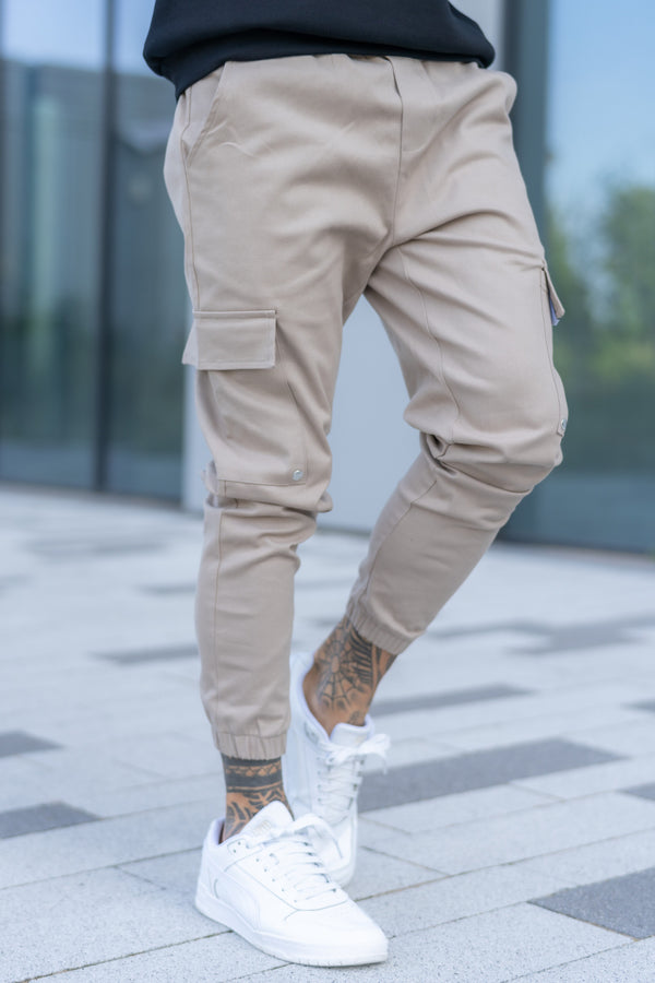 FAYDE CARGO TROUSERS - GREIGE