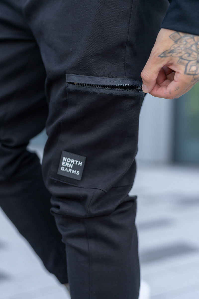 RUBEN CARGO TROUSERS - BLACK