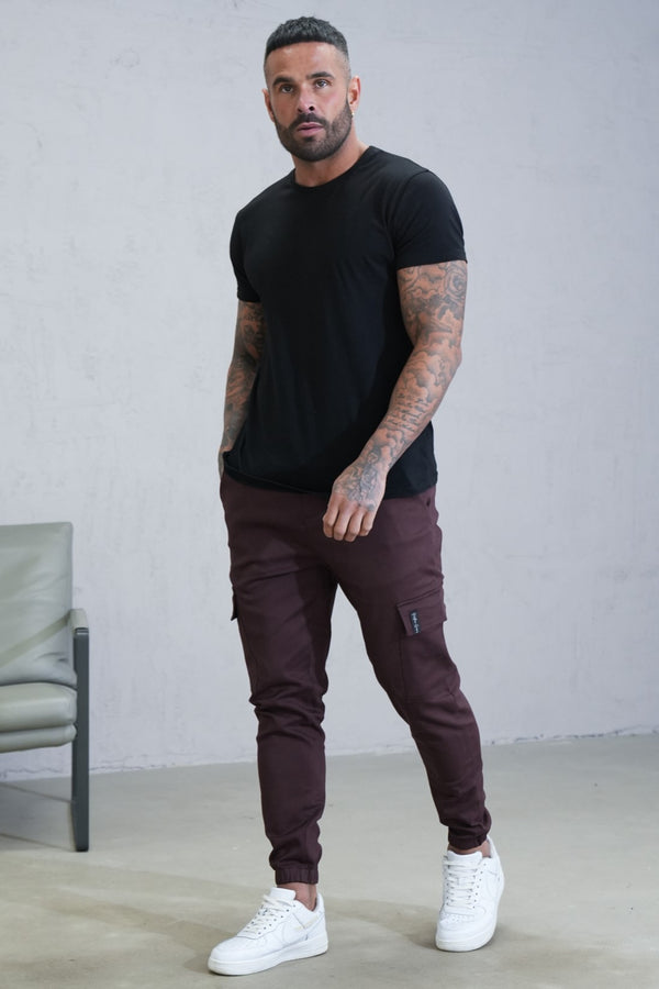 SOTO CARGO TROUSERS - BURGUNDY