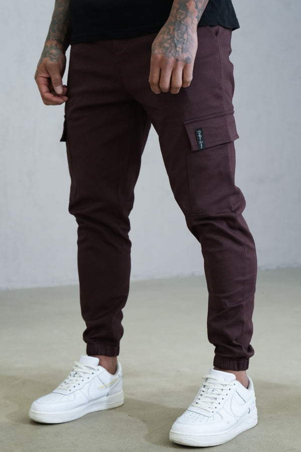 SOTO CARGO TROUSERS - BURGUNDY