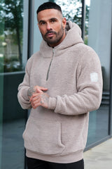 SANAN SHERPA HOODIE - TAUPE