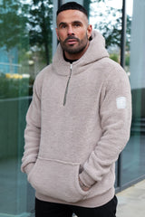 SANAN SHERPA HOODIE - TAUPE