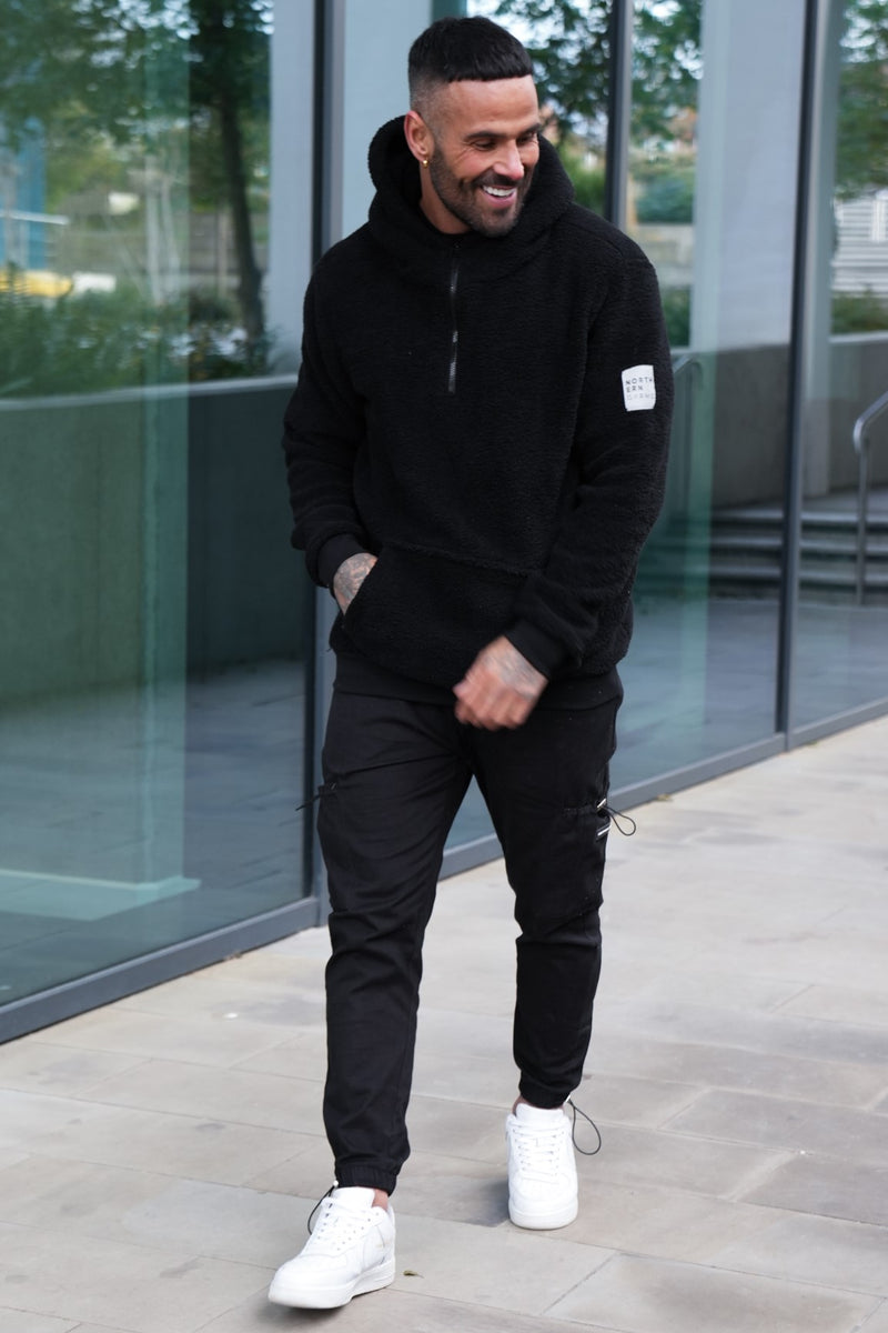 STRAND SHERPA HOODIE - BLACK