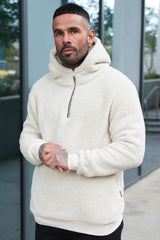 PARKER SHERPA HOODIE - STONE