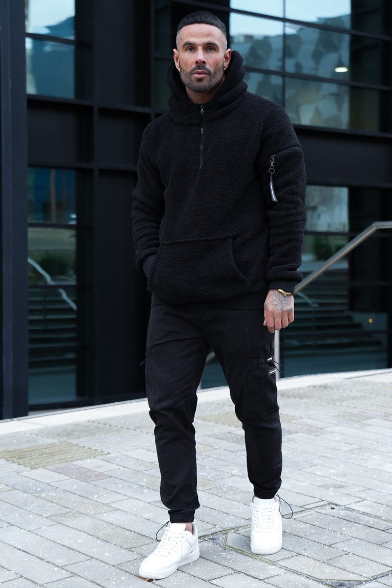 TURO SHERPA HOODIE - BLACK