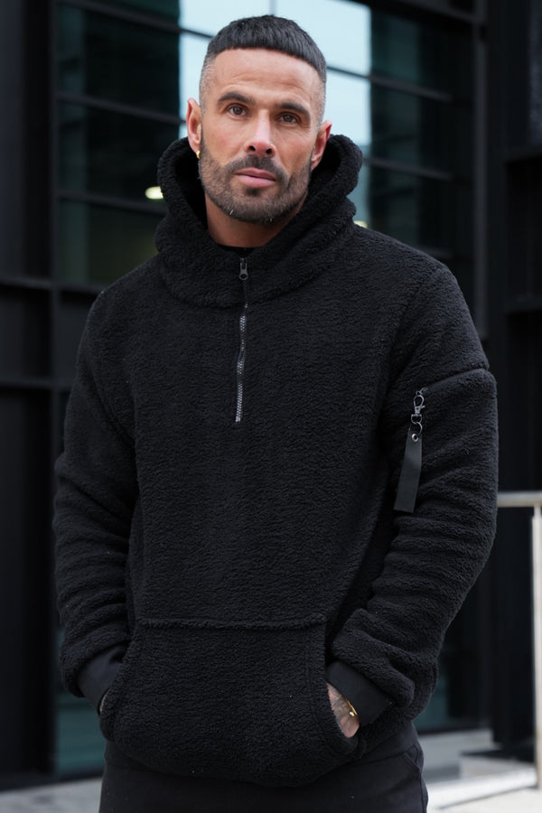 TURO SHERPA HOODIE - BLACK