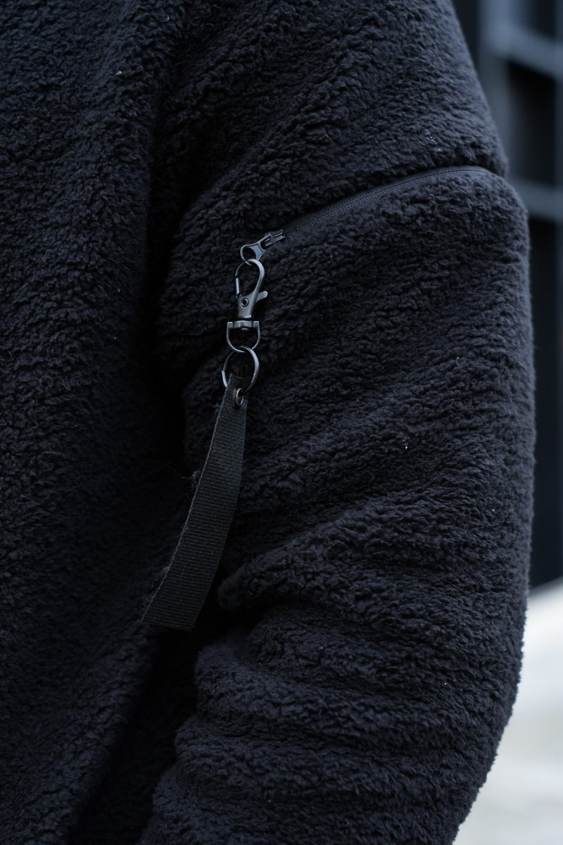 TURO SHERPA HOODIE - BLACK