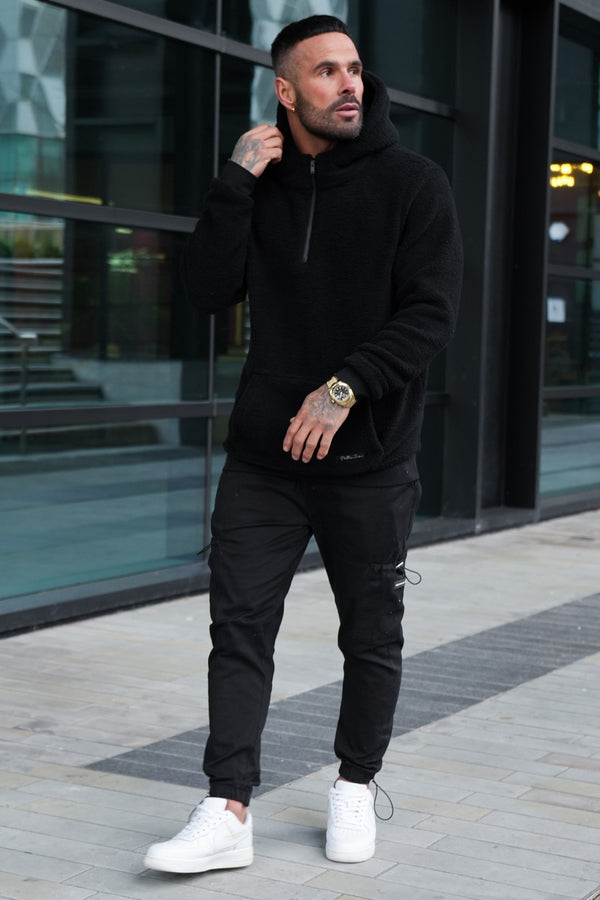 OLSEN SHERPA HOODIE - BLACK