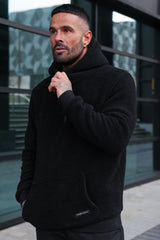 OLSEN SHERPA HOODIE - BLACK