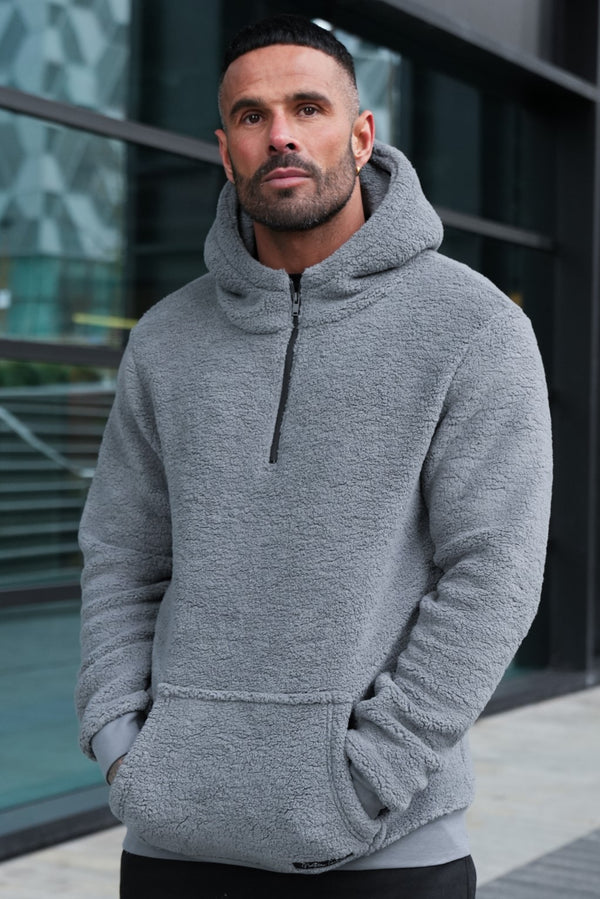 OLSEN SHERPA HOODIE - STEEL