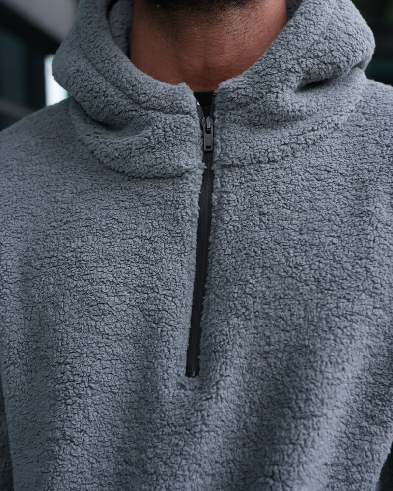 OLSEN SHERPA HOODIE - STEEL