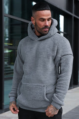 KEVE SHERPA HOODIE - STEEL