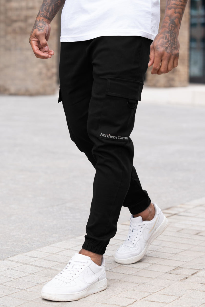 BRITE CARGO TROUSERS - BLACK