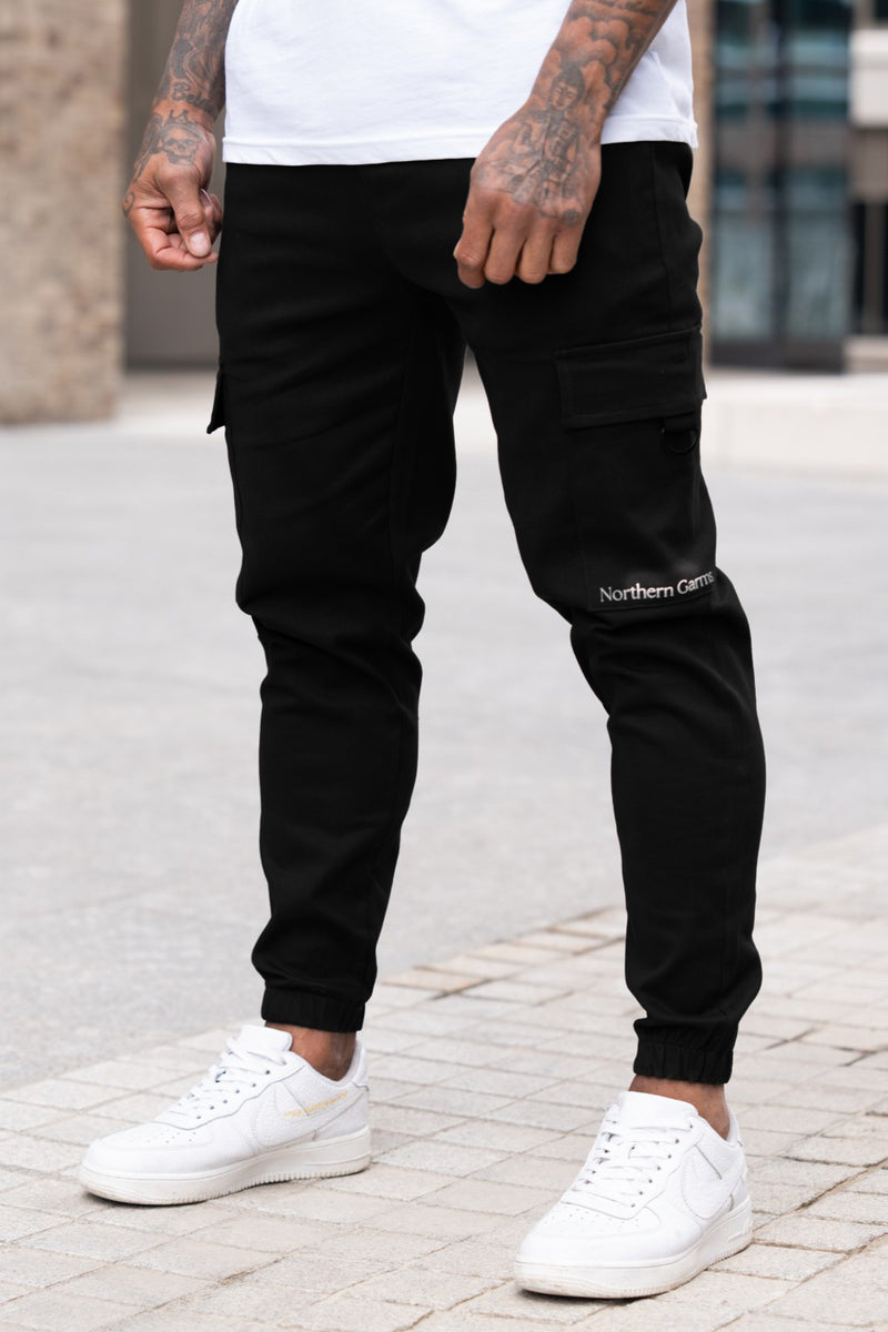 BRITE CARGO TROUSERS - BLACK