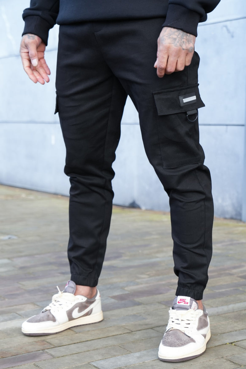 VILLARD CARGO TROUSERS - BLACK