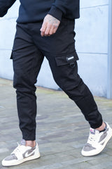 VILLARD CARGO TROUSERS - BLACK