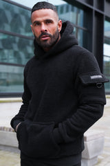 JENSEN SHERPA HOODIE - BLACK