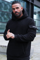 JENSEN SHERPA HOODIE - BLACK