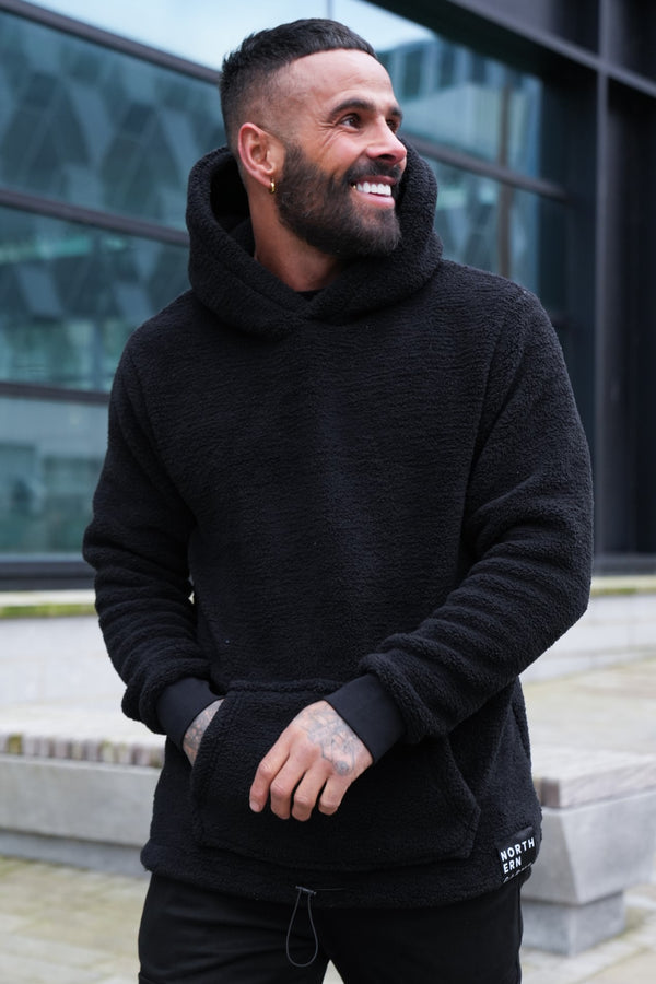 JETE SHERPA HOODIE - BLACK