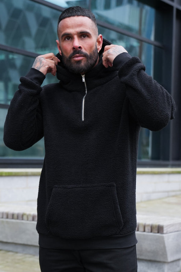 FRISCO SHERPA HOODIE - BLACK