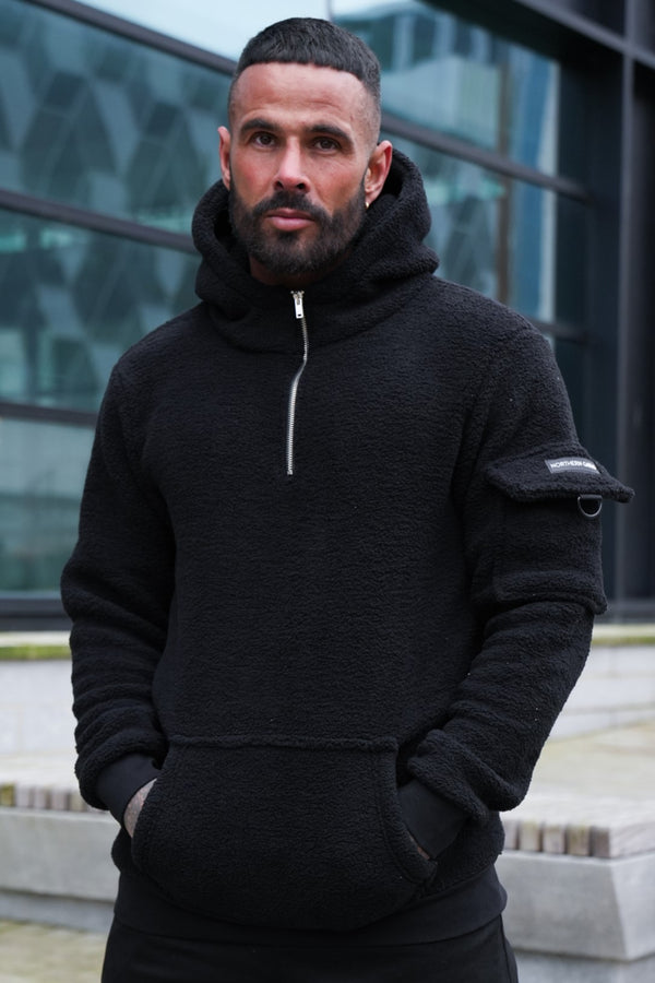 FRISCO SHERPA HOODIE - BLACK