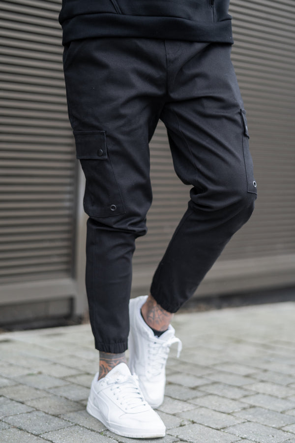 CASSON CARGO TROUSERS - BLACK