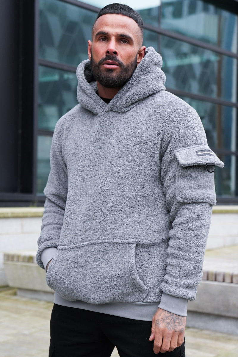 JENSEN SHERPA HOODIE - STEEL