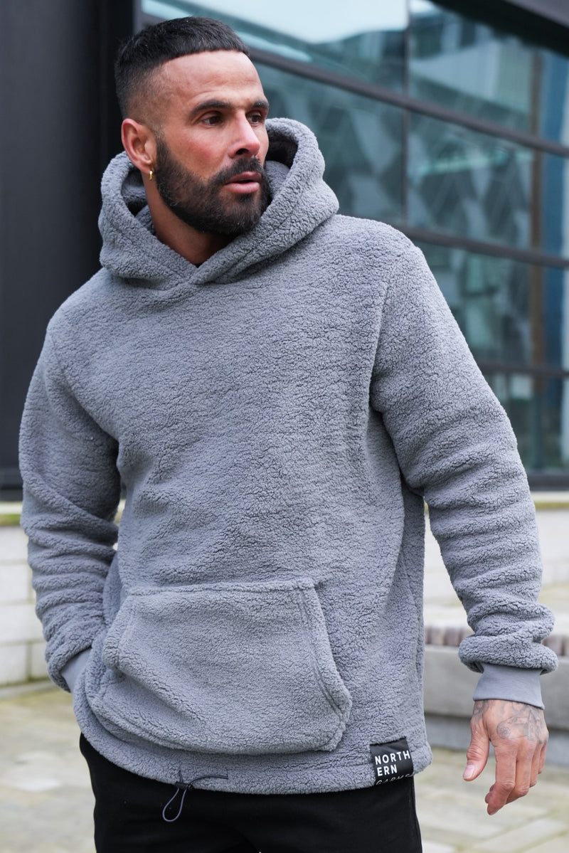 JETE SHERPA HOODIE - STEEL