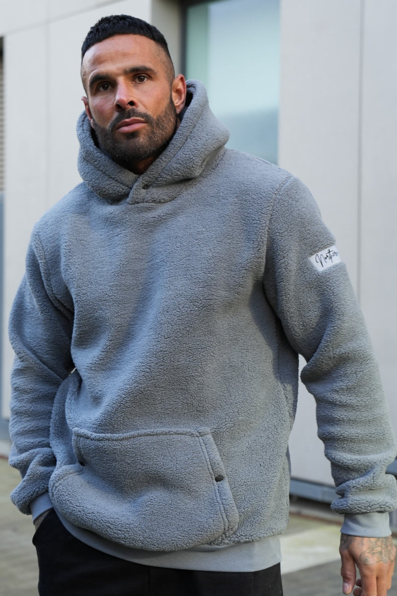 GASPER SHERPA HOODIE - STEEL