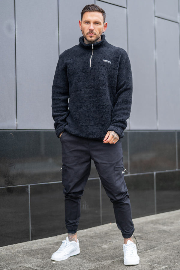 HARBIN SHERPA SWEATER - BLACK