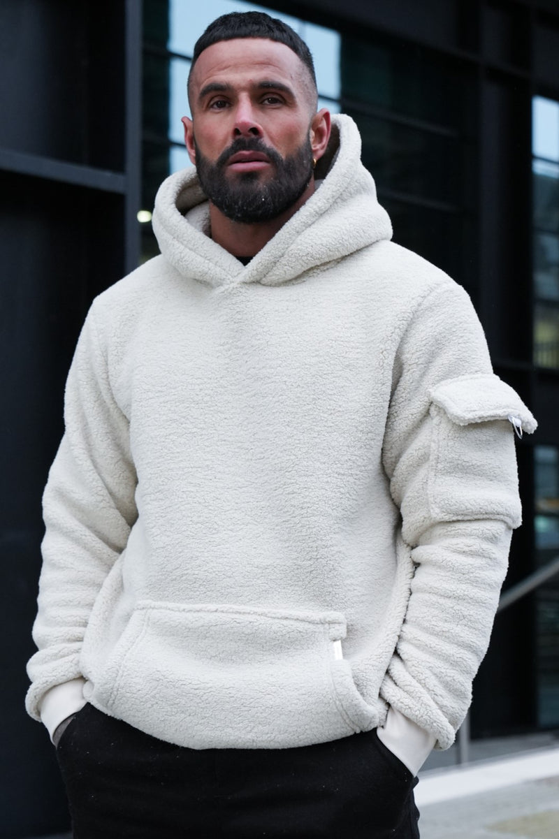 HOUSTON SHERPA HOODIE - STONE