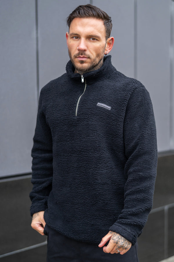 HARBIN SHERPA SWEATER - BLACK