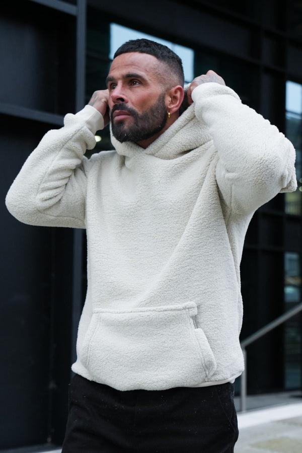 HOUSTON SHERPA HOODIE - STONE