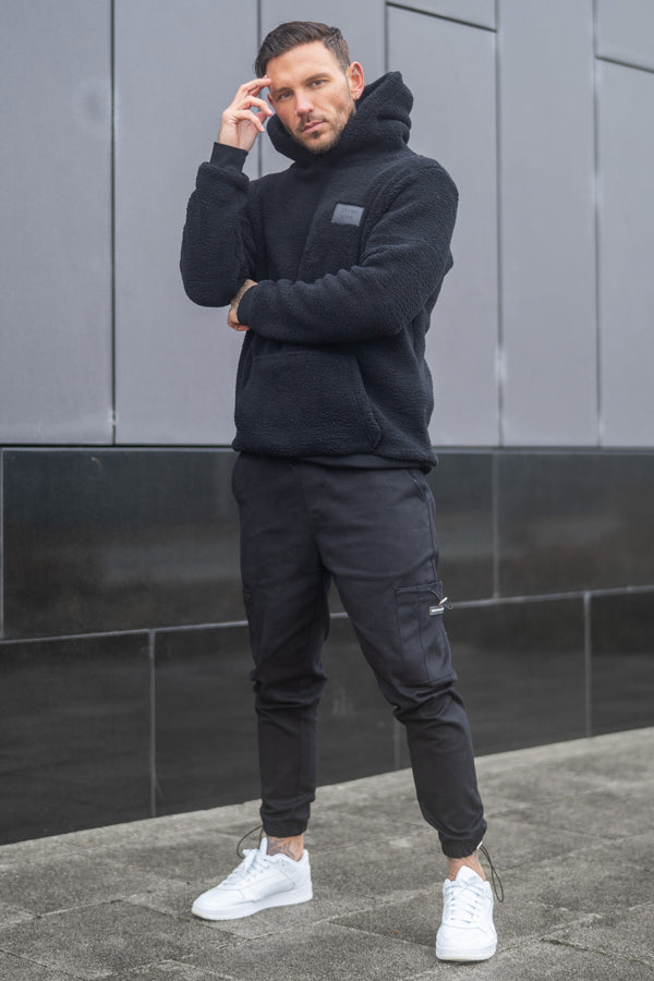 BILTON SHERPA HOODIE - BLACK