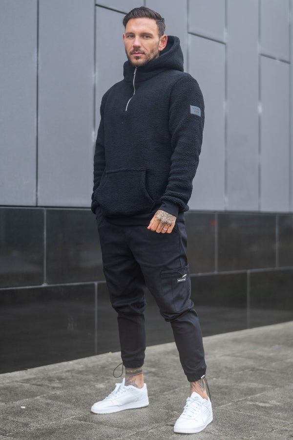 HAINES SHERPA HOODIE - BLACK