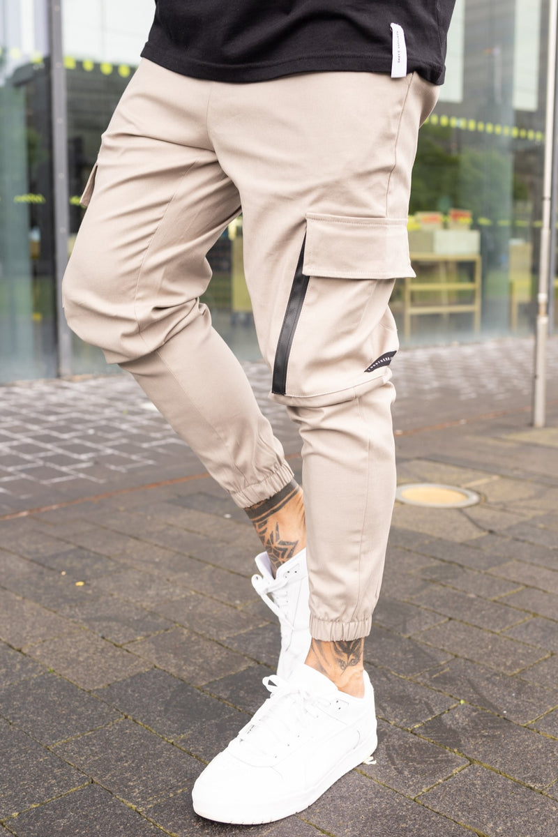 SLANE CARGO TROUSERS - GREIGE